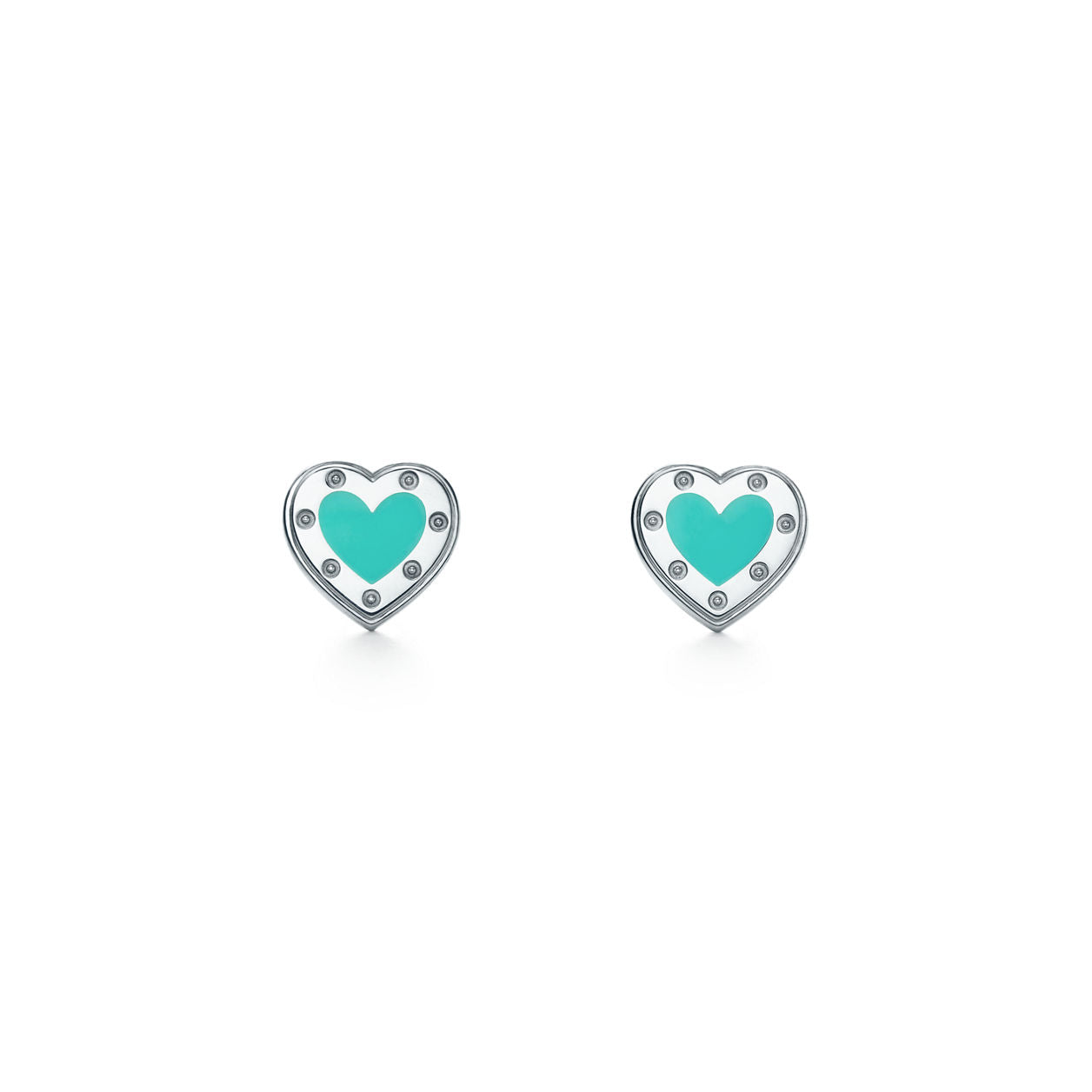 Tiffany Return to Tiffany Love Tiffany Blue Heart Earrings in Silver, Mini